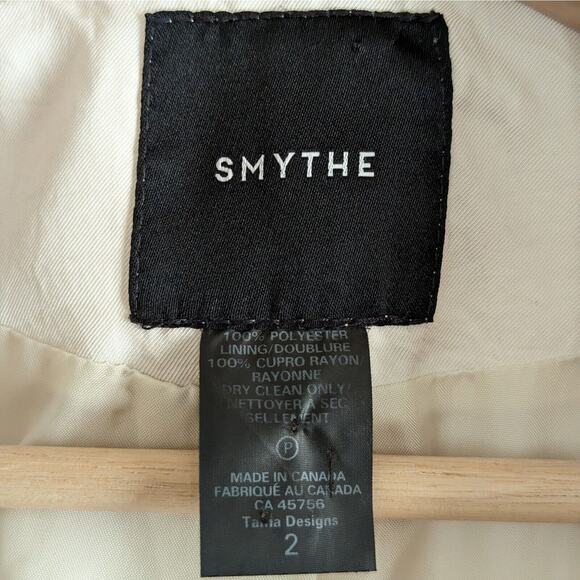 Smythe Blazer Ivory One-Button Long Jacket Women's Size 2 - Picture 3 of 12